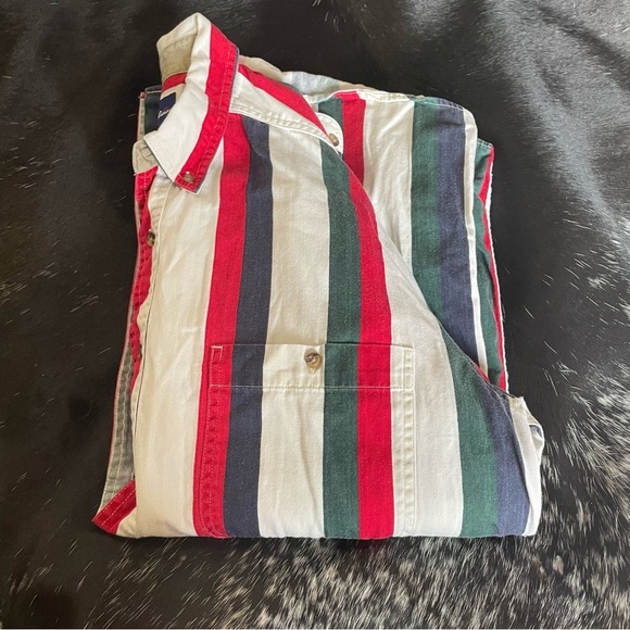 VINTAGE Catalina Colorful‎ Striped Button up Shirt! long Sleeve Sz Large Tall LT - Picture 4 of 4